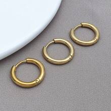 3pcs 8-18mm Stainless Steel Ear Hoop Gold Color Earring For Women Men DIY Jewelry Making Earring Punk Hiphop Piercing Accessory - Multicolor - View 19