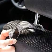 2/4pcs Car Seat Back Hooks With Rhinestones, Shiny Crystal Texture, Interior Accessory For Women, Fits Front Seats, Storage And Decoration For Car Interior - Diamond-encrusted Chair Back Hooks - View 6