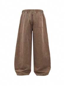 INFLATION Men's Vintage Washed Curved Leg Long Pants - Cocoa - View 4