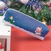 Back To School Pencil Case, Creative Stationery, Back To School Party Gift, Christmas Party Decoration, Gingerbread Man Snowman Christmas Tree Multi-Functional Storage Bag Pencil Case - Square - View 8