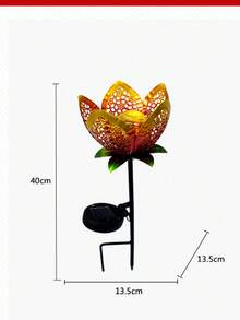 1pc Solar Powered Tulip/Purple Butterfly Decorative Garden Stake Light, Waterproof Metal Garden LED Light, Suitable For Yard, Garden, Lawn, Pathway, Patio, Courtyard, Decorative Atmosphere Light - Multicolor - View 11