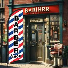 RXDAMTECH Commercial Barber Feather Flag, 8.2FT Outdoor Advertising Curved Banner (Includes Flag Pole And Ground Stakes) - Tear-Resistant Polyester Barber Signage For Stores And Events - Advertising Flag - View 4