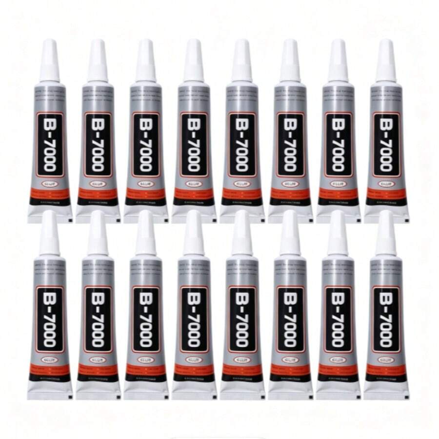 16 Pcs 0.5 Fl Oz (15ml) B7000 Clear Super Glue, Precision Tip Rhinestone Craft Glue, Bedazzling Kit For Jewelry DIY, Bead, Fabric, Shoes, Crochet, Brooch, Earrings Pendant - 16pcs 0.5 Fl Oz (15ml) - 查看 1
