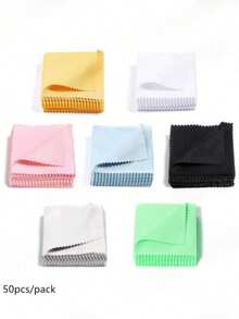 50pcs Jewelry Gold Silver Cleaning Cloth, Silver Polishing Cloth, Gold Platinum Small Polishing Cloth - 1 Pack - View 1