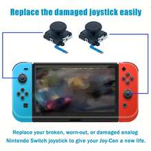 適用於 Switch 的 20 合 1 Joy-Con 維修套件，含 3D 左右類比搖桿、扣鎖，適用於 Switch 軌道更換與 Joy-Con 維修工具 - 查看 4