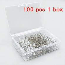 100入鑽頭針 透明水鑽花卉飾針 盒裝 - 鑽石針 - 查看 11