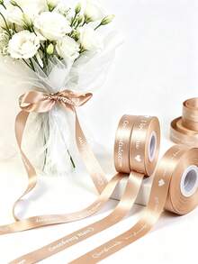 客製化緞面絲帶 25mm 個性化 DIY 織帶，禮物包裝、生日、婚禮、週年紀念、織帶蝴蝶結裝飾禮品、學校用品、開學季 - 彩色 - 查看 3