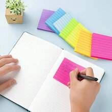 Colorful Lined Sticky Notes, Macaron Rainbow Style, Solid Fluorescent Background With Printed Line Pattern, School Supplies, Back To School, Desk Accessories, School, School Essentials, Classroom, Office Supplies, Stickers, Back To School Supplies, Room Decor, Teacher Supplies, Teacher, Scrapbooking Supplies, Classroom Decor, Teacher Related, Art Supplies, Notebook, Stationery, Office Decor, Sticky Notes, Memo Pads - one-size - View 3