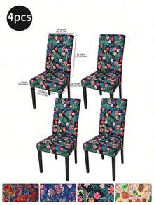 1pc/4pcs/6pcs/10pcs Elastic Soft Parsons Dining Chair Covers, Removable And Washable Universal Fit For Kitchen And Dining Room Chairs, Spring/Summer Green Leaf Print, Furniture Protection And Home Decor, Create Festive Atmosphere For Dining Room, Living Room And Kitchen Chairs - Multicolor - View 28