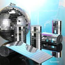 Disco Ball Mirror Stickers, Self-Adhesive Disco Ball Tape Stickers, Small Square Mirror Mosaic Stickers, Handicraft DIY Decoration Accessories (2260pcs) - 2260 Pieces Of Mirrored Mosaic Glass - View 7