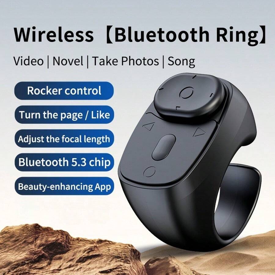 Wireless Remote Control For Mainstream Social Media Short Videos, Android Compatible, Supports Short Video Scrolling, E-Book Page Turning, Liking, Photo Zoom, Video Recording, Built-In 40mAh Battery, Perfect For Portable Camera Shutter And Travel Camera Shutter Remote Control Needs During Summer, Holidays And Other Occasions