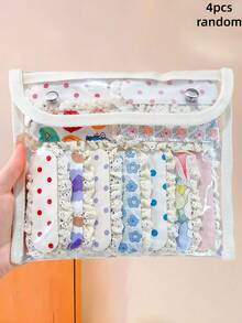 4/1/Pc/Set Lace Trim Printed Hook-And-Loop, Essential For Organizing Loose Hair, Sweet And Cute Hair Accessory - Suitable For Girls And Children, Suitable For Daily, School, Sports, Makeup, Etc. - Multicolor - View 9