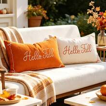 1 Stück Zuhause Stickerei Kissenbezug 12x20 Zoll - Frühling/Sommer Boho-Stil dekorativer Kissenbezug mit Reißverschluss, geeignet für Wohnzimmer Sofa Bett, ästhetisches Blumen-Bienen-Design Kissenbezug, Beige - Beige - Übersicht 2
