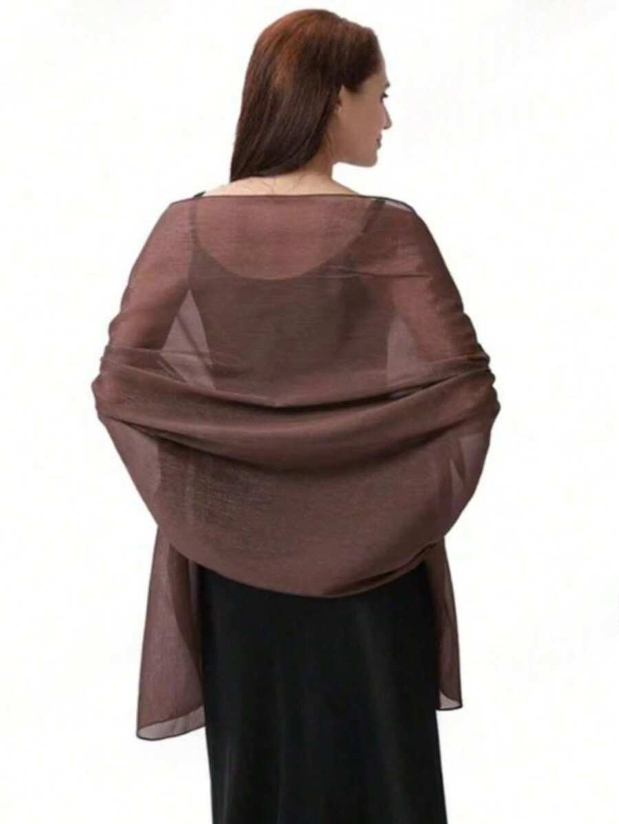 Chiffon Shawl Scarf Wrap, Suitable For Brides, Weddings, Evening Gowns And Special Occasions - 126# Brown - View 1