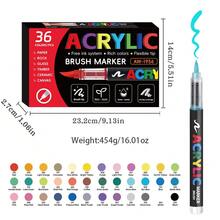 12-418色丙烯顏料筆，軟尖液體墨水筆，混色套裝，防水疊色DIY塗鴉繪畫藝術筆，返校季 - 彩色 - 查看 24