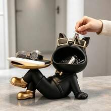 Ins Style French Bulldog Decor For Entryway, Living Room, Home Decor, Luxury Shoe Cabinet, Key Holder, Ornament, Storage Tray For Living Room, Study, Bedroom, TV Stand - Multicolor - View 5