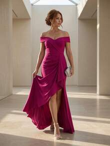 Long Emerald Dress, Blue, Green, Red, Marsala, Rose, Olive + Colors - 紫紅色 - 查看 5