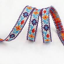 Embroidered Jacquard Ribbon With Scalloped Edge, DIY Bow Handmade Hair Clip Clothing Ribbon - Multicolor - View 15