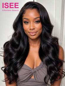 ISEE New Invisible Hairline Half Wig, Wavy Curl, 180% Density, 14-16 Inch Bob Length, 18-28 Inch Regular Length, Reversible, Glueless Wear, Suitable For Beginners, Natural Color, Natural Hair, Women's Wig - SNatural - View 2
