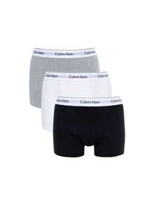 Calvin Klein [حزمة] 3 عبوات بوكسر قطن حديث + 3 عبوات بوكسر رجالي قطن حديث - أبيض وأسود + أسود/ أبيض/ رمادي - مشاهدة 3
