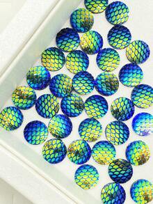 1 Pack 50pcs Round Iridescent Gradient Fish Scale Resin Sequins DIY Clothing Accessories Shoes Hats Bags Hair Accessories - Light Pink AB - View 4