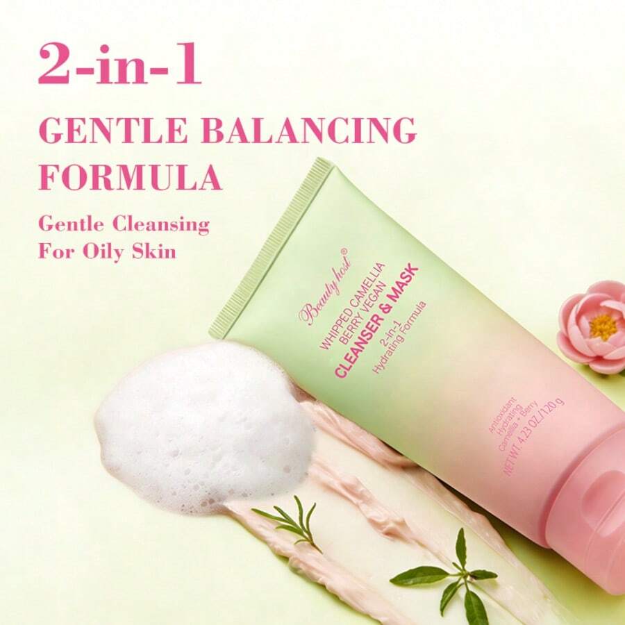 Beauty Host 2-In-1 Tea Tree Cleanser & Face Mask, Gentle Cleansing, Balancing & Refreshing Care, Pore Care For Oily Skin, Peony Extract, 120g/4.23oz - For Oily Skin - View 1