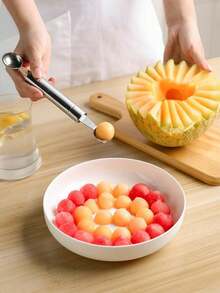 [3pcs Set Watermelon Slicer] 3pcs Easy-Cut Stainless Steel Watermelon Slicer, Watermelon Chunk Slicer, Watermelon Fruit Divider, Watermelon Ball Scooper, Summer Melon Eating Tool - Multicolor - View 4