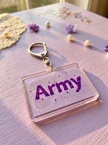 1Pc/8Pcs BangTang K-Pop Theme Fan Support Pattern Keychain, Cute Asymmetrical Shape Metal Clasp Functional Bag Decoration, Suitable For Fan Meetings, Concert Support, Birthday Gifts, Student Backpack Decoration, Peripheral Collection, Holiday Celebration And All-Season Use - Multicolor - View 10