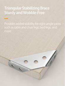 4pcs Stainless Steel Multi-Function Corner Brackets, Thickened Stainless Steel 3-Sided Corner Brackets, Used For Fixing 90 Degree Right Angle Brackets Connector, Furniture Corner Brackets, Trapezoidal Corner Brackets For Cabinets - Triangular Corner Bracket - View 6