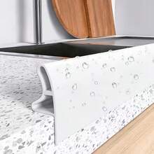 Shower Threshold Water Barrier, Foldable Self-Adhesive Shower Water Dam, Shower Door Bottom Seal Strip, Bathroom Kitchen Bathtub Splash Guard - View 4