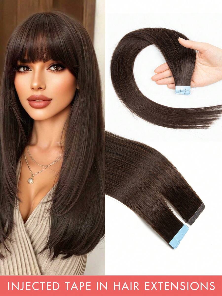 Invisible Hair Extensions Double-Sided Seamless Tape-In Extensions 12-24 Inches With Mini Tape