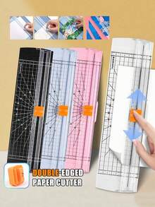 Portable A3/A4 Paper Cutter, Simple & Precise Paper Trimmer, Plastic Dual-Direction Paper Cutter With Automatic Blade Protection, Suitable For School, Home And Office, Photo, Card, Scrapbook Cutting - Multicolor - View 1