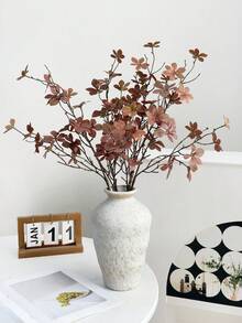 1/2/3pcs Artificial Green Plant Stems And Leaves, 72cm Faux Foliage, Suitable For Wall Decor, Living Room And Bedroom Decor, Wedding, Party Decor, Tabletop Decor. Autumn And Spring Leaf Harvest, Room Decor, Home Decor, Kitchen Decor, Wedding Decor, Tabletop Decor - Brown - View 4