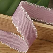 Cinta tejida de unicolor con borde de doble diente y diseño calado, cinta tejida acanalada para moño DIY, accesorio para el cabello, embalaje de regalo y decoración de pasteles - Multicolor - Ver 22