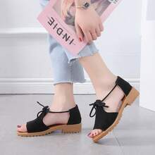 Women Flat Sandals - Black - View 2