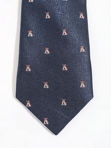 1 pièce Cravate à motif de chiot à texture fine, nouée à la main, style décontracté pour homme, convient pour banquet, rendez-vous, trajet, polyvalente - Multicolore - Voir 6