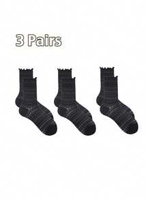 1/3 Packungen Damen Knöchelsocken in verschiedenen Farben, atmungsaktiv mit Rüschenbündchen, gemütlich im Cottagecore-Stil für Zuhause, Loungewear und lässigen Alltag - Verschiedenfarbig - Übersicht 15