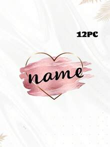 Stiker Transfer Kristal Hati Merah Muda dengan Nama Kustom, Stiker Teks Personalisasi untuk Kotak Hadiah, Botol Air, Laptop, Gelas, Souvenir Pernikahan, Kemasan, Label Dekorasi - MultiWarna - View 7