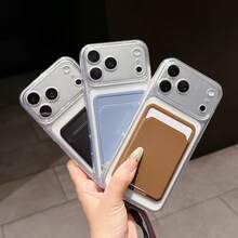 Clear Card Holder Phone Case With Lanyard, Transparent Shockproof Wallet Back Cover For IPhone 17 16 15 Pro Max GALAXY S26 Ultra A55 Honor 200 400 Pro 400 Lite, Slim Anti Soft Protective Shell, Hot Minimalist Cell Casing - Clear - View 5