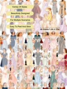 50Pcs Vintage 1950s Lady PET Stickers, Transparent Retro Mid Century Woman Dress Decals, Soft Vintage Aesthetic, Decor For Journal, Phone Case, Laptop, Scrapbook & Retro Fashion Crafts School Supplies - 6*6*1 - View 6