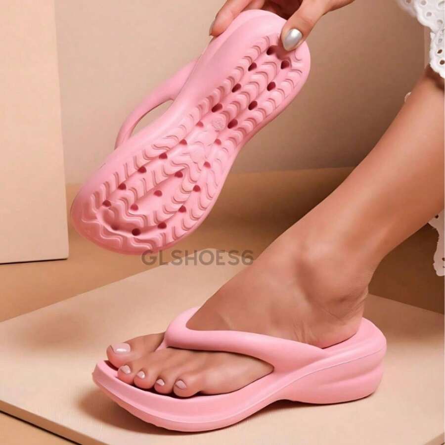 Chinelo Feminino Tamanco Idoso Ortopédico Macio Esporão Massageador Leve e Confotável - Rosa Bebê - Visão 1