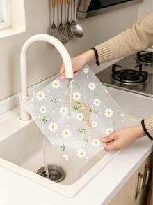 1 Roll Camellia Pattern Moisture-Proof Mat, Drawer Liner, Refrigerator Mat, EVA Waterproof Fridge Liner, Cabinet Liner, And Simple Placemat. For Storage, Kitchen Utensils, Kitchen Supplies, Room Decor, And Home Decor. - Camellia - View 4