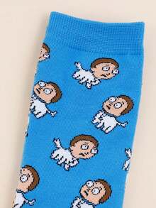 Warner Bros 5 Pairs Unisex Funny Socks With Rick And Morty Humorous Cartoon Pickle All-Over Print, Rainbow Color Mid-Calf Socks, Suitable For All Seasons, Perfect For Halloween - Multicolor - View 3
