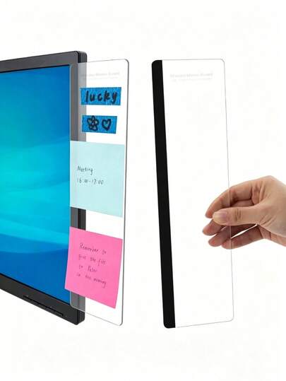 1pc Transparent Desk Memo Board, Monitor Memo Board, Computer Memo Board, Unisex Office Supplies Computer Memo Clip, Home Office Accessories Desktop Memo Board Office Decoration Desktop Accessories Portable Memo Board Office Supplies