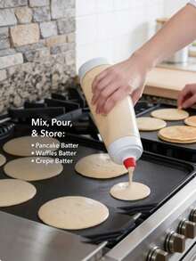 1pc Pancake Batter Measuring Cup With Whisk Ball & Stainless Steel Whisk, Home Baking Tool For Pancakes, Cupcakes, Muffins, Crepes, Kitchen Breakfast Gadget, Holiday Gift - Multicolor - View 2