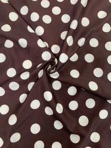 Plus Size Women's Vintage Brown Base White Polka Dot Print Cowl Neck Sleeveless Fitted Waist Top Casual Summer - Brown - View 7