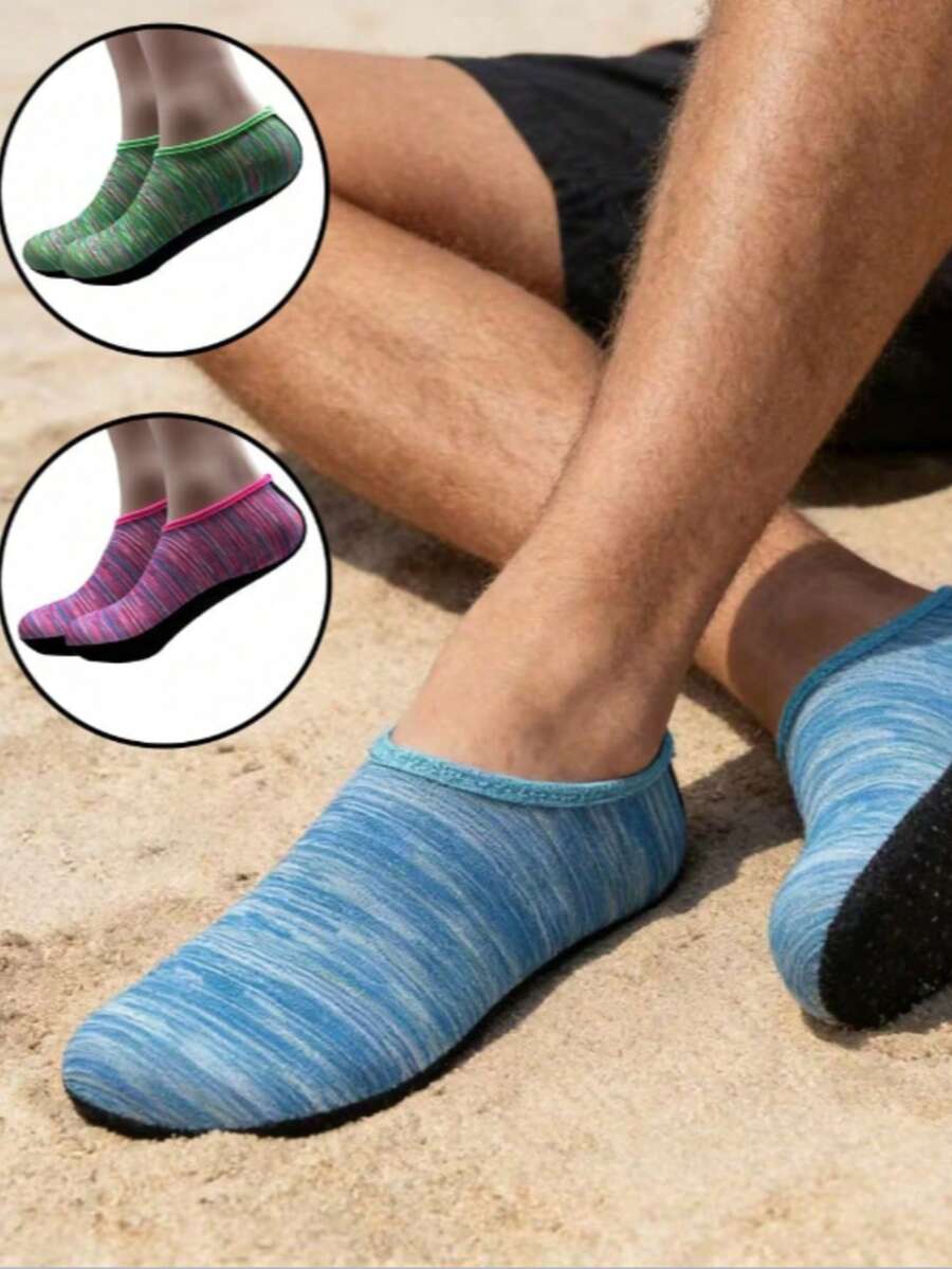 1 Pair Striped Diving Socks, Holiday Gift, Daily Home Wear Floor Socks, Fitness Sports Socks, Multi-Functional Unisex Short Socks, Lightweight Breathable Non-Sweaty, Versatile Colors With Multiple Sizes Available - Multicolor - View 1