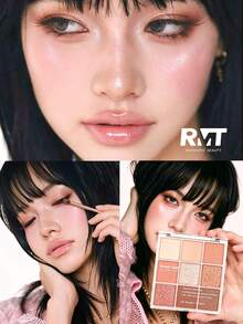 Romantic Beauty RMT 9-Color Eyeshadow Palette, Shimmer Powder, Pink Eyeshadow Palette, Long-Lasting Makeup, Daily Use, Gift For Mother, Gift For Girlfriend, Gift For Sister - #02 - View 7