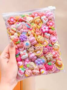 40/20/10pcs Cartoon Resin Spiral Hair Ties, Small Sweet Cute Hair Accessories, Suitable For Braiding - Suitable For Girls And Teens, Suitable For Daily, School, Vacation And More - Multicolor - View 3