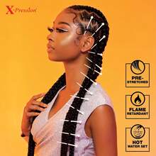 Sensationnel X-Pression Prestretched Braiding Hair - 3x Braid 58 Inch All Kanekalon Flame Retardant Synthetic Braid For Box Braids And Twists (1 Pack, 1B OFFBLACK) - ColorC - View 6